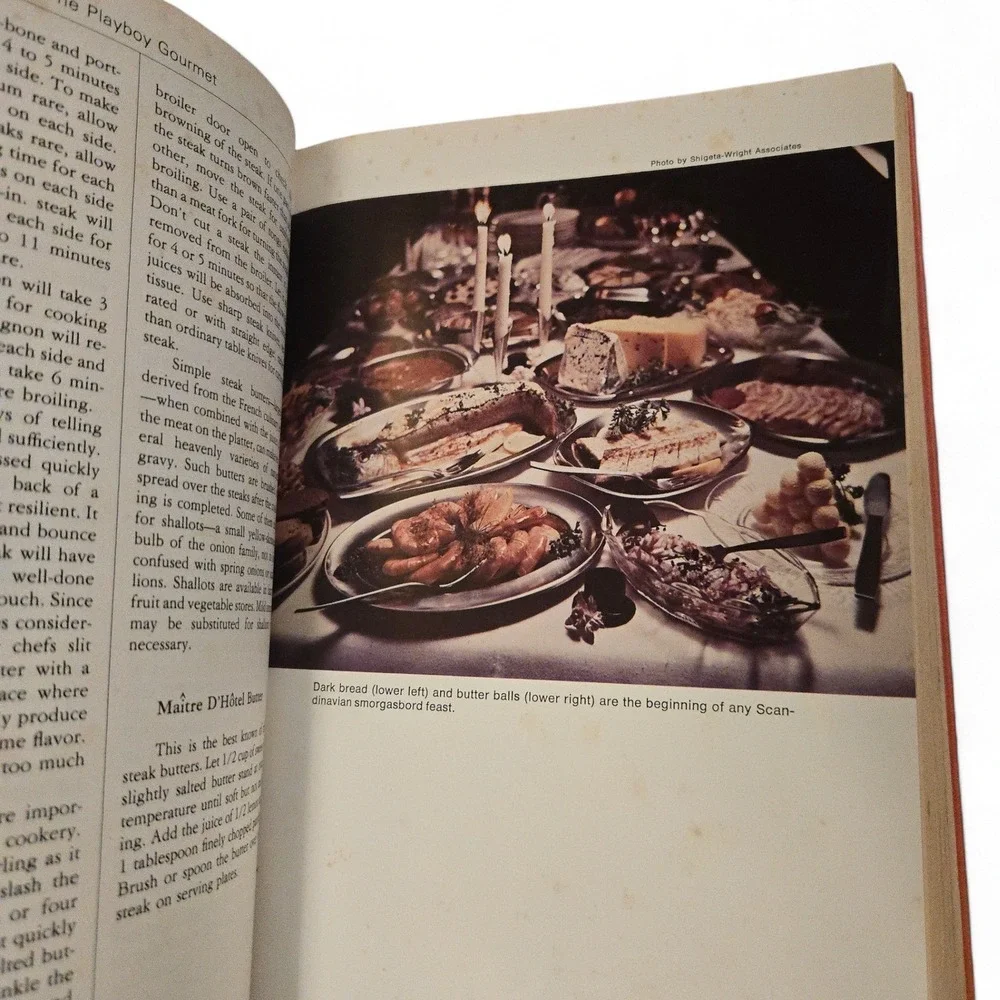 VTG The Playboy Gourmet Cookbook Thomas Mario Red Hardcover Dust Jacket 1977 USA